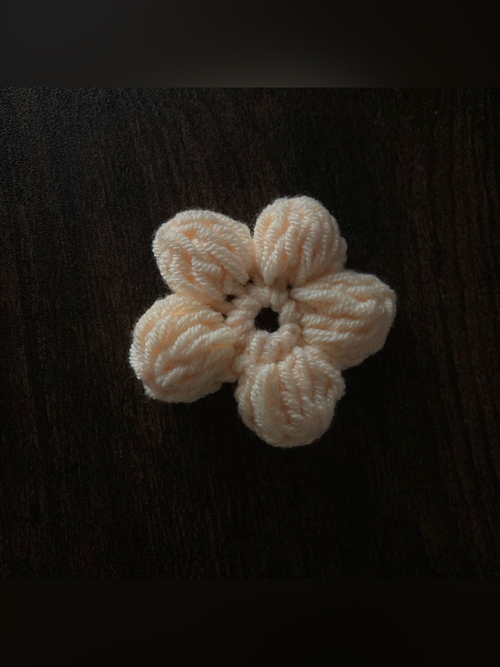 Handmade Crochet Flower Accessory in Peach